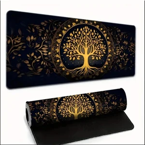 Sge Teknoloji 70X30 cm Altın Hayat Ağacı Temalı Kaydırmaz Taban Speed Yüzey Oyuncu Mouse Pad Gaming
