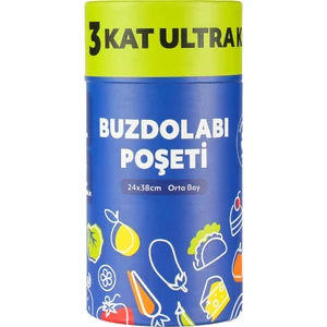 Şeffaf Premium Buzdolabı Poşeti  70 Adet Orta Boy 24X38 cm