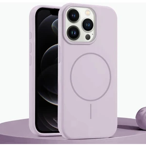 Apple iPhone 12 Pro Max Uyumlu Kılıf Zebana Liquid Soft Silikon Kılıf (Kablosuz Şarj Destekli) Lila