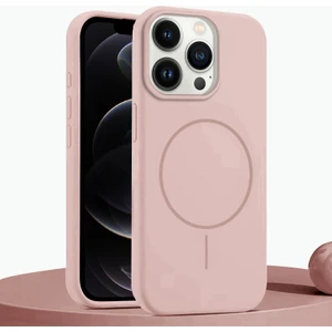 Apple iPhone 12 Pro Max Uyumlu Kılıf Zebana Liquid Soft Silikon Kılıf (Kablosuz Şarj Destekli) Pembe