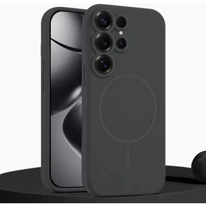 Samsung Galaxy S23 Ultra Uyumlu Kılıf Zebana Liquid Soft Silikon Kılıf (Kablosuz Şarj Destekli) Gri