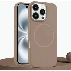 Apple iPhone 16 Pro Uyumlu Kılıf Zebana Liquid Soft Silikon Kılıf (Kablosuz Şarj Destekli) Desert Titanyum