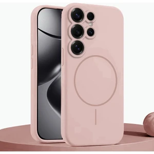 Samsung Galaxy S24 Ultra Uyumlu Kılıf Zebana Liquid Soft Silikon Kılıf (Kablosuz Şarj Destekli) Pembe