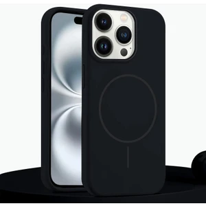 Apple iPhone 14 Pro Max Uyumlu Kılıf Zebana Liquid Soft Silikon Kılıf (Kablosuz Şarj Destekli) Siyah
