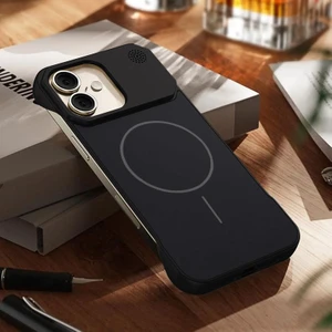Apple iPhone 16 Plus Uyumlu Kılıf Zebana Elite Titan Metal Kılıf (Kablosuz Şarj Destekli) Siyah