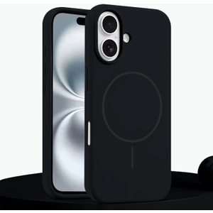 Apple iPhone 16 Uyumlu Kılıf Zebana Liquid Soft Silikon Kılıf (Kablosuz Şarj Destekli) Siyah