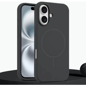 Apple iPhone 16 Plus Uyumlu Kılıf Zebana Liquid Soft Silikon Kılıf (Kablosuz Şarj Destekli) Gri