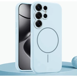 Samsung Galaxy S24 Ultra Uyumlu Kılıf Zebana Liquid Soft Silikon Kılıf (Kablosuz Şarj Destekli) Açık Mavi