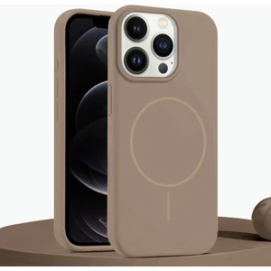 Apple iPhone 12 Pro Max Uyumlu Kılıf Zebana Liquid Soft Silikon Kılıf (Kablosuz Şarj Destekli) Desert Titanyum