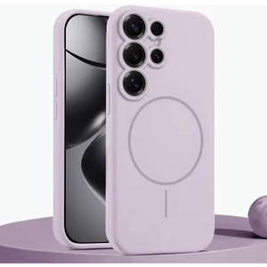 Samsung Galaxy S24 Ultra Uyumlu Kılıf Zebana Liquid Soft Silikon Kılıf (Kablosuz Şarj Destekli) Lila