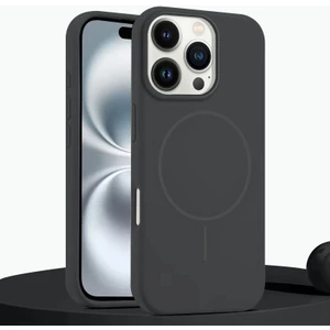 Apple iPhone 16 Pro Uyumlu Kılıf Zebana Liquid Soft Silikon Kılıf (Kablosuz Şarj Destekli) Gri