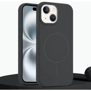 Apple iPhone 15 Plus Uyumlu Kılıf Zebana Liquid Soft Silikon Kılıf (Kablosuz Şarj Destekli) Gri