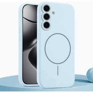 Samsung Galaxy S25 Uyumlu Kılıf Zebana Liquid Soft Silikon Kılıf (Kablosuz Şarj Destekli) Açık Mavi