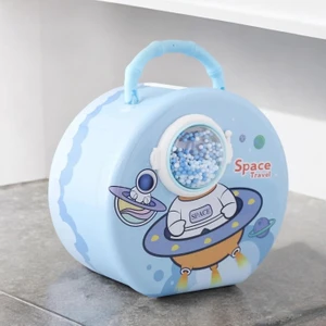 Kawaii Uzay Seyahati Astronot Şifreli Kumbara Koyu Mavi