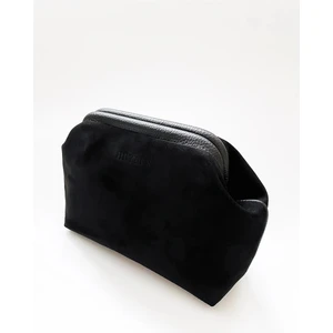 Kadın Koyu Siyah Süet Clutch El Çantası