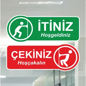 Itiniz Çekiniz Folyo Baskı Etiket  24X9 cm