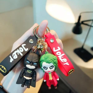 3D Büyük Boy Batman ve Joker Ikili Silikon Anahtarlık ve Çanta Aksesuarı