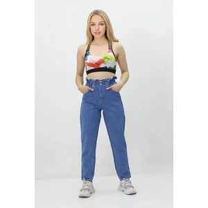 Gzt Tekstil Kadın Beli Lastikli Likrasız Kot Pantolon