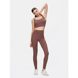 Kadın  Askılı Kare Yaka Crop Slım Kahve Rengi Atlet