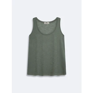 Kadın  Regular Geniş Yaka Dökümlü Askılı Yeşil Atlet