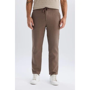 %100 Pamuk Yazlık Jogger Pantolon Regular Fit Normal Kesim Keten Görünümlü Düz Paça Cepli B4138AX25SP