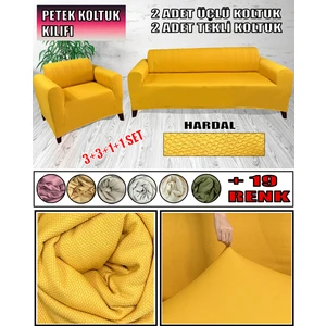 GL Home Yeni Mikro Petek Kumaş 2 Adet Üçlü-2 Adet Tekli Koltuk Kılıfı Seti Arkası Dahil Kapatıyoruz.