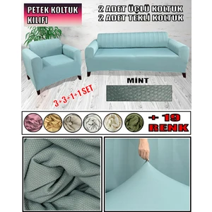 GL Home Yeni Mikro Petek Kumaş 2 Adet Üçlü-2 Adet Tekli Koltuk Kılıfı Seti Arkası Dahil Kapatıyoruz.
