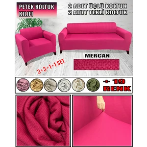 GL Home Yeni Mikro Petek Kumaş 2 Adet Üçlü-2 Adet Tekli Koltuk Kılıfı Seti Arkası Dahil Kapatıyoruz.
