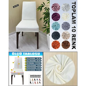 GL Home 6 Adet Süet Detaylı Angora Kumaş Sandalye Kılıfı Yıkanabilir Likralı Esnek Lastikli, Sandalye Örtü