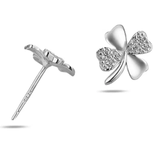 Gümüş 4 Yaprak Yonca Bayan Gümüş Küpe