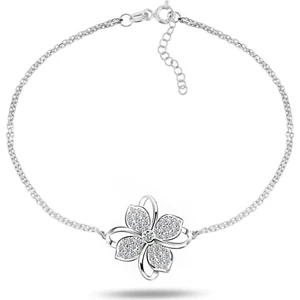 Gümüş Dört Yaprak Yonca Bayan Gümüş Bileklik
