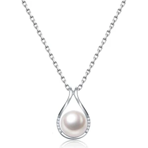 Gümüş İnci Tasarımlı Bayan Gümüş Kolye