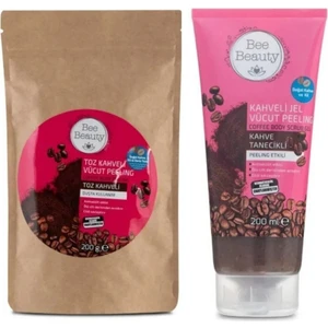 Bee Beauty Toz Kahve Vücut Peeling 200GR + Kahveli Jel Vücut Peeling 200ML