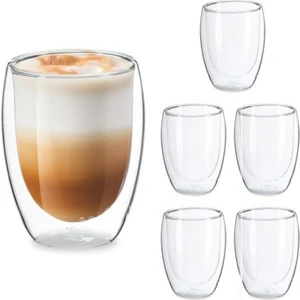 Mis Kitchen Sıcak ve Soğuk Içecekler Için 6'lı Çift Cidarlı 300ML Bardak - Şeffaf ve Dayanıklı Cam Malzeme (99)