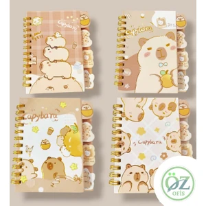 Capybara Kapibara Ayraçlı 120 Sayfa Çizgili Defter 1 Adet