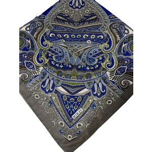120X120 Etnik Desenli Soft Pamuk Eşarp - 04919