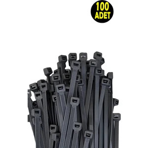 Siyah Plastik Cırt Kelepçe 2.5MM-20CM Kablo Bağı Elektrik Kablosu 100 Adet
