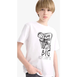 Erkek Çocuk Bisiklet Yaka Baskılı Kısa Kollu Tişört F0170A825SM