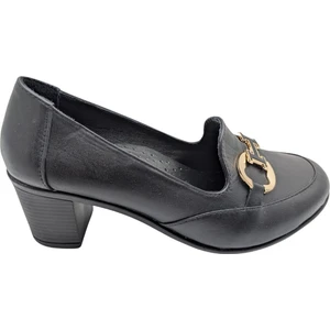 Çiğdem Kundura Veronica Kadın  Deri Klasik Topuklu Ayakkabı - Siyah - 39