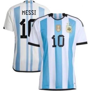 Sinm Messi Arjantim Mavi-Beyaz Cizgili Yetişkin Kısa Kollu Üst Formaı
