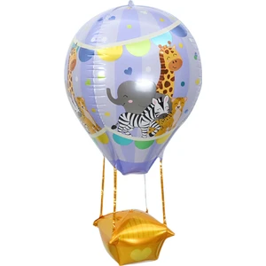 22 Inç Mor Renk Safari Uçan Balon Temalı  Folyo Balon 88-28  cm