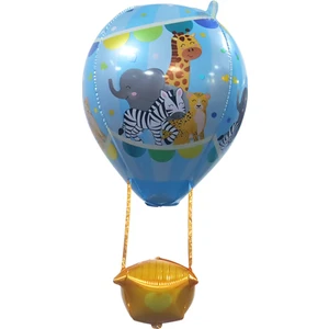 22 Inç Mavi Renk Safari Uçan Balon Temalı  Folyo Balon 88-28  cm