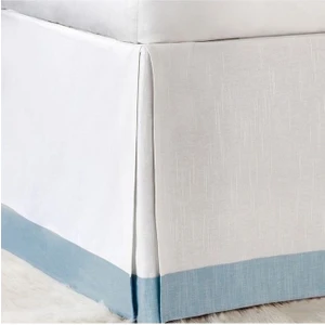 Açık Mavi ve Beyaz Keten Kalın Baza Eteği