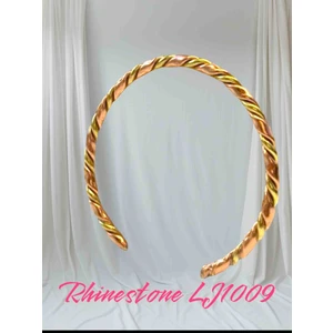Organic YOU Rhınestone Collectıon LJ1009 Özgün  İkili Örgü Desenli Bakır Burgu Tasarım Bileklik