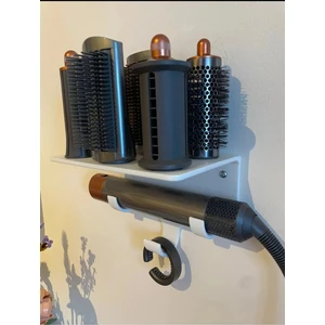 Beyaz Dyson Airwrap Uyumlu Düzenleyici Stand, Saç Şekillendirici Organizer Standı, Duvara Monte