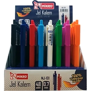 Basmalı Jel Tükenmez Kalem 0,7 Mavi MJ-101 - 6 Adet