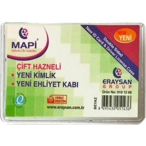 Çift Hazneli Kimlik Ehliyet Kabı Şeffaf - 6 Adet