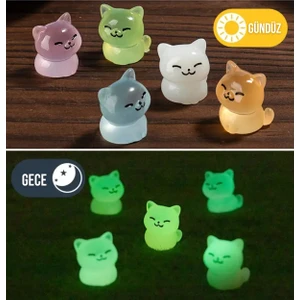 2'li Karanlıkta Parlayan Mini Kedi Figürleri