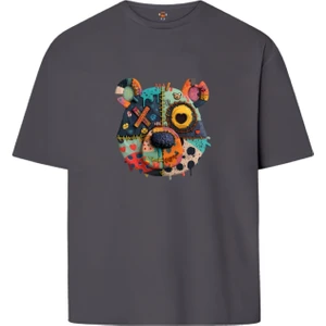 Book OrBook Bearx  Çift Iplik Dokumalı Rahat Kalıp PAMUK T-Shirt
