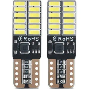 T10 Dipsiz Ampul Beyaz 12 LED Canbus 2 Adet Oto Park Plaka ve İç Aydınlatma LED Ampul